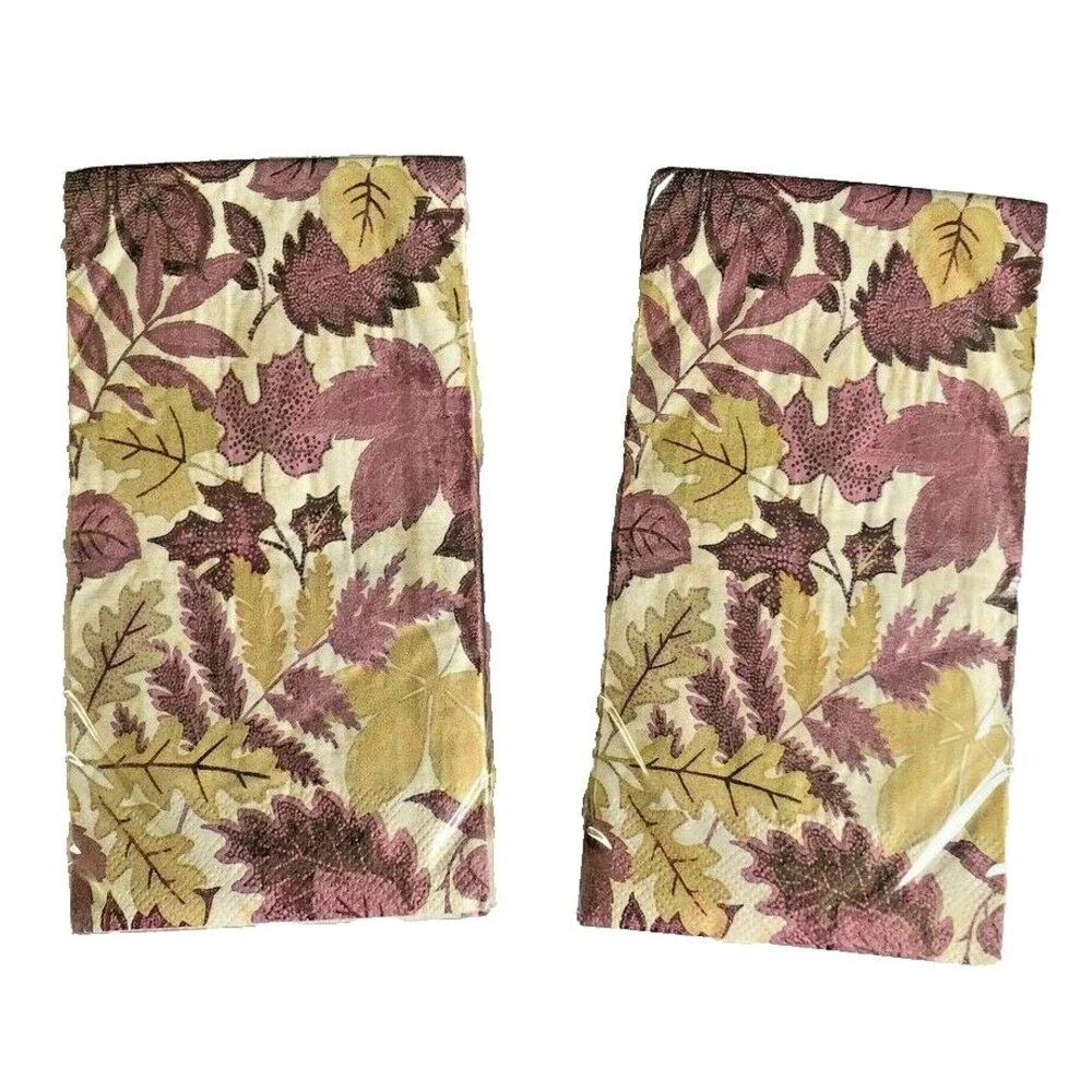 Autumn Purple Amethyst Paper Napkins Towels Buffet Bathroom Guest 20 Count 2 pk